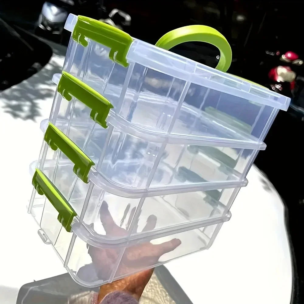 boîtes rangement transparentes multi niveaux utilitaires clips verrouillage organisateur ménage minimaliste modernes