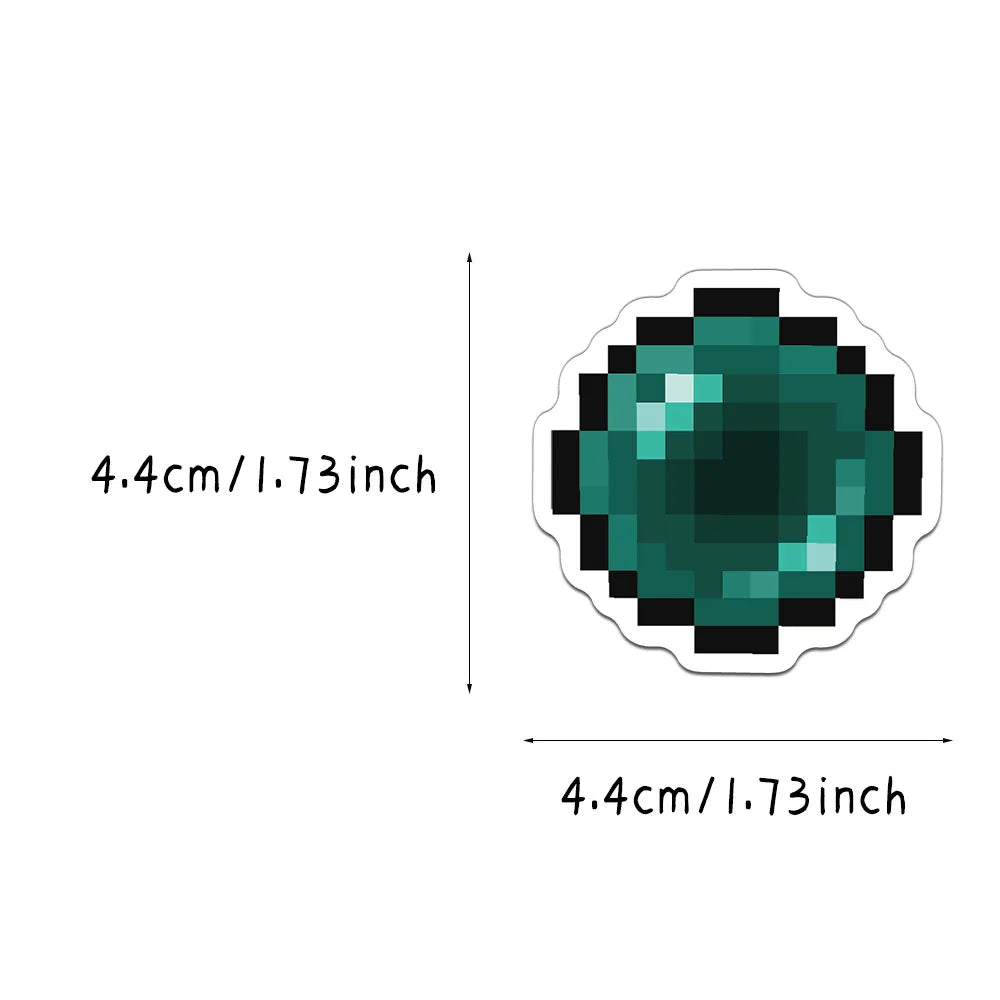 sticker pixel art minecraft objets creatures adhésifs collection 70 pièces variées