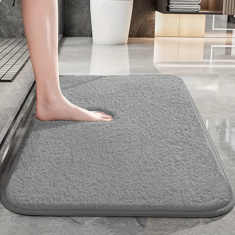 tapis bain gris texture douce motifs floraux moderne 40x60cm 50x80cm 60x90cm