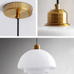 lampe suspendue moderne blanche dorée pierre verre opaque e27 led salon restaurant