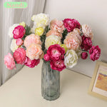 décoration intérieure bouquet pivoines artificiel rose blanc moderne élégant mariage anniversaire
