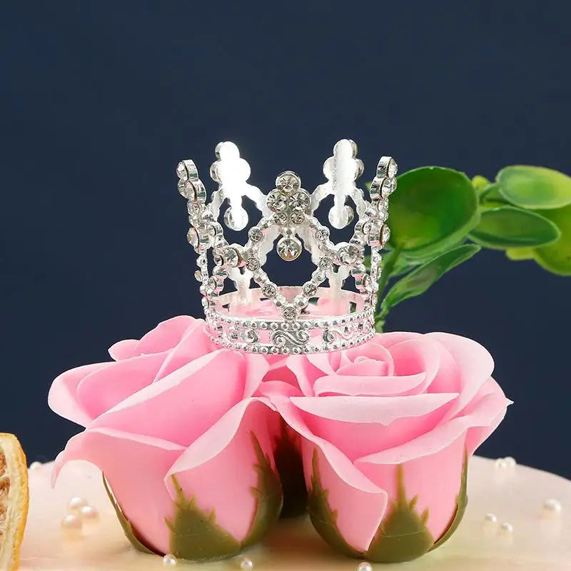 décoration gâteau couronne or argent cristaux topper anniversaire mariage fête élégant baroque