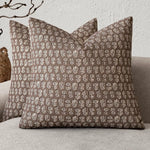 housse coussin décorative imprimé floral beige moderne canapé salon maison intérieur
