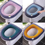 couvre siège toilette violet bleu gris rose rayures moderne adhésif lavable doux polyester