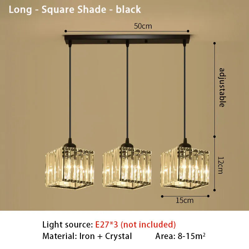 suspension lumineuse moderne élégante dorée strass ajouré transparent e27 cristal lumière intérieure