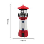phare solaire led rouge noir decoration exterieure rotatif jardin cour patio festive