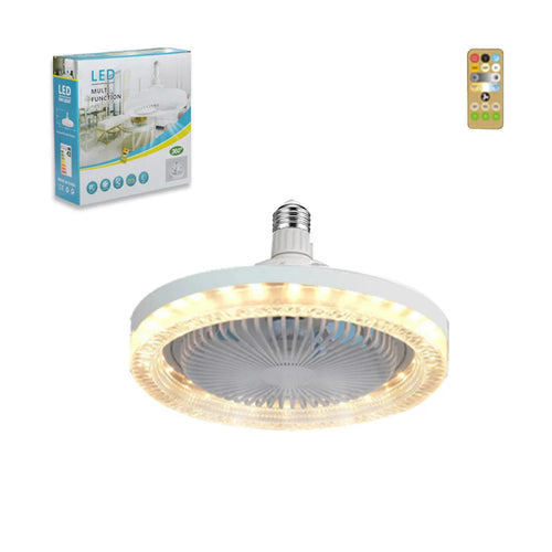 ventilateur lumière led blanc moderne vitesses réglables télécommande fixations suspension