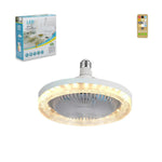 ventilateur lumière led blanc moderne vitesses réglables télécommande fixations suspension