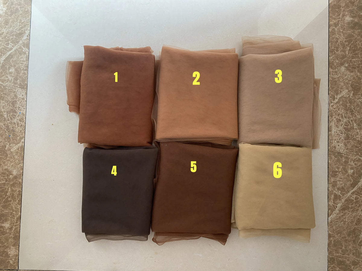 tissu tulle marron clair marron foncé beige clair moderne translucide nylon rapide respirant cérémonie