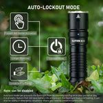 torche rechargeable led 5200 lumens aluminium noir moderne robuste camping búsqueda