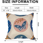 taies d'oreiller boho lin floral papillons lunes géométriques naturel 18x18 non toxique écologique