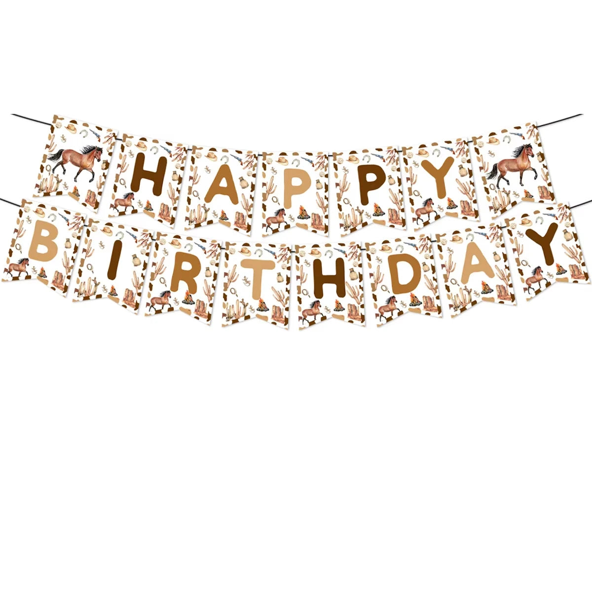 assiettes western verres serviettes nappe happy birthday chevaux cactus bottes motifs festives anniversaire noel
