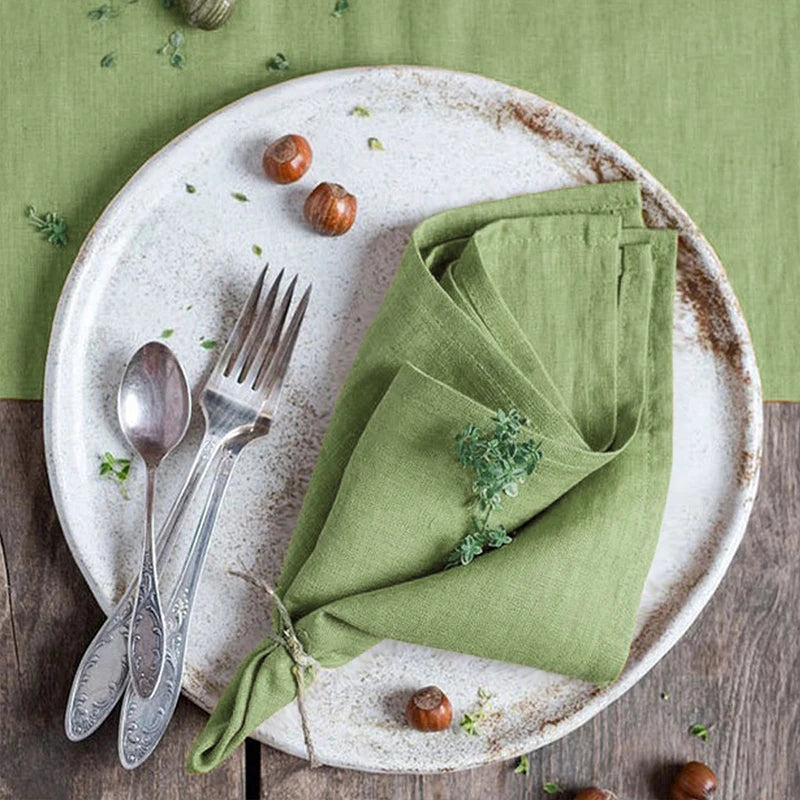 serviette table polyester vert olive unie cuisine salle manger décoration mariage