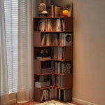 étagère d'angle bois chêne clair moderne adhésive multi fonction rangement livres objets décoration 150cm