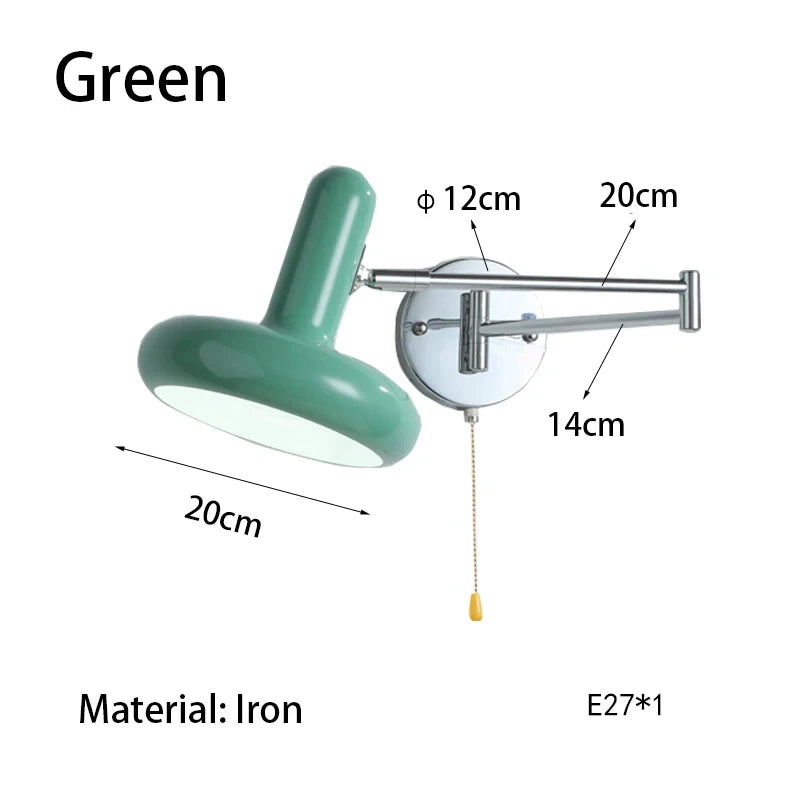 lampe murale articulée crème moderne ampoule E27 réglable hauteur bas led