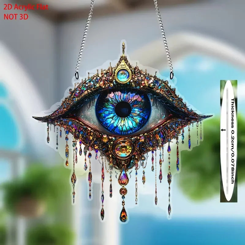 décoration murale œil protecteur strass bleu doré artificielle chaîne métallique brillante fantaisisteintérieur festiveextérieur