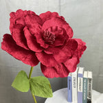 fleur artificielle velours rouge décoration intérieure moderne 30cm 40cm 50cm 60cm base plastique blanc