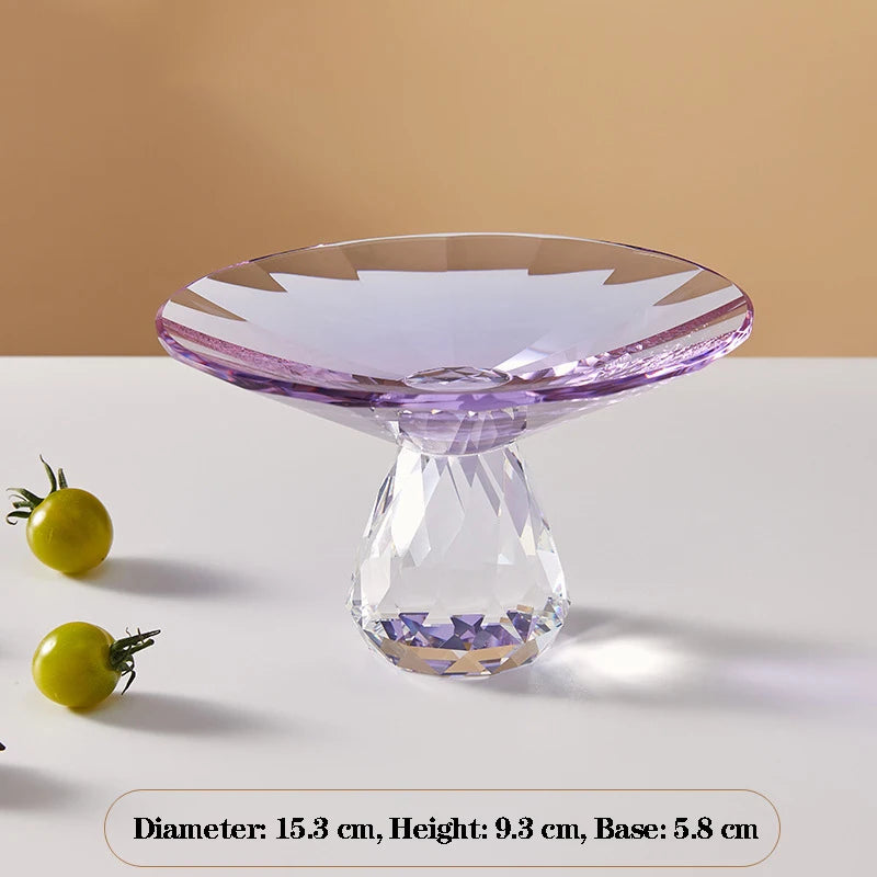 plateau dessert cristal transparent facetté moderne élégant fruits collations luxe