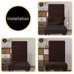 housse chaise marron foncé jacquard moderne élasthanne polyester extensible maison salon mariage