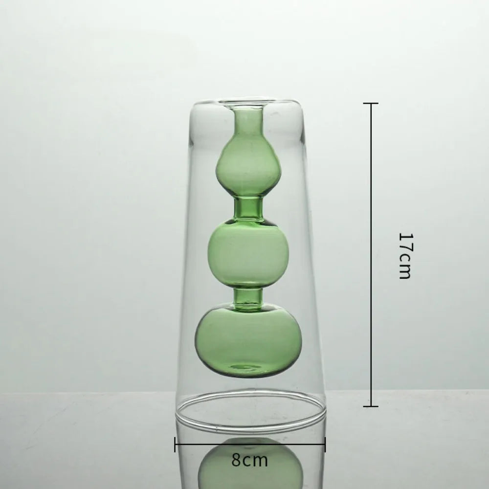 vases verre modernes transparents sphères bleu vert rose violet orange