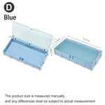 boîtes rangement électroniques vert rose bleu clips fermeture pratiques modernes