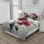 Housse de couette florale 3D dans une chambre décorée avec style
