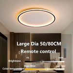Plafonnier LED moderne blanc rond lisse 50cm 80cm chambre salon