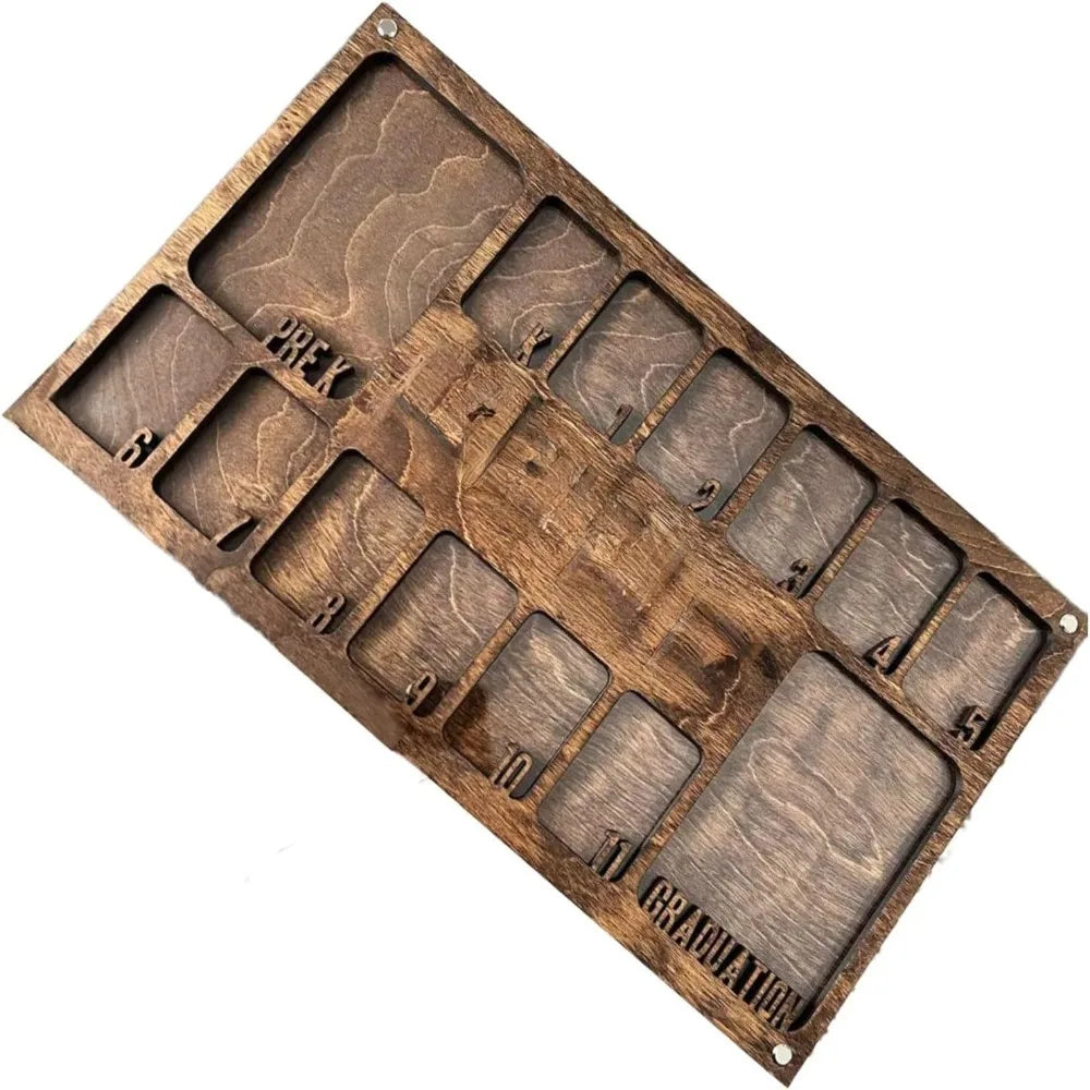 Cadre photo personnalisable croissance scolaire pré graduation bois découpes laser opaque modernrustique