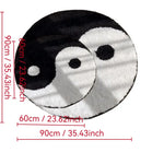 tapis yin yang noir blanc doux moderne minimaliste imperméable antidérapant salon chambre