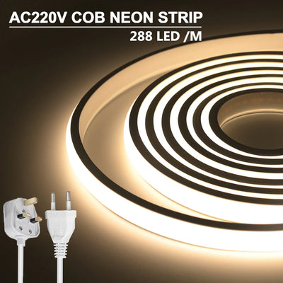 Bande lumineuse LED COB néon 220V flexible étanche pour cuisine