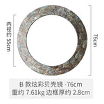 miroir rond mural blanc gris moderne décoration maison tapisserie plantes fixations