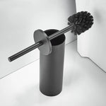 brosse wc murale acier inoxydable noir moderne adhésif poignée bristles