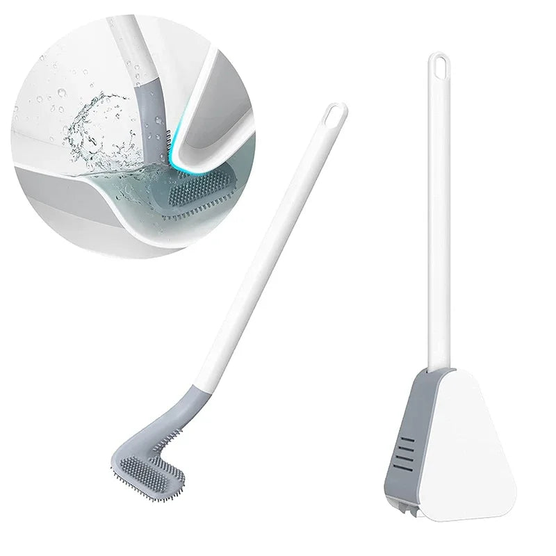 brosse wc silicone gris blanc moderne respectueux environnement bristles poignée