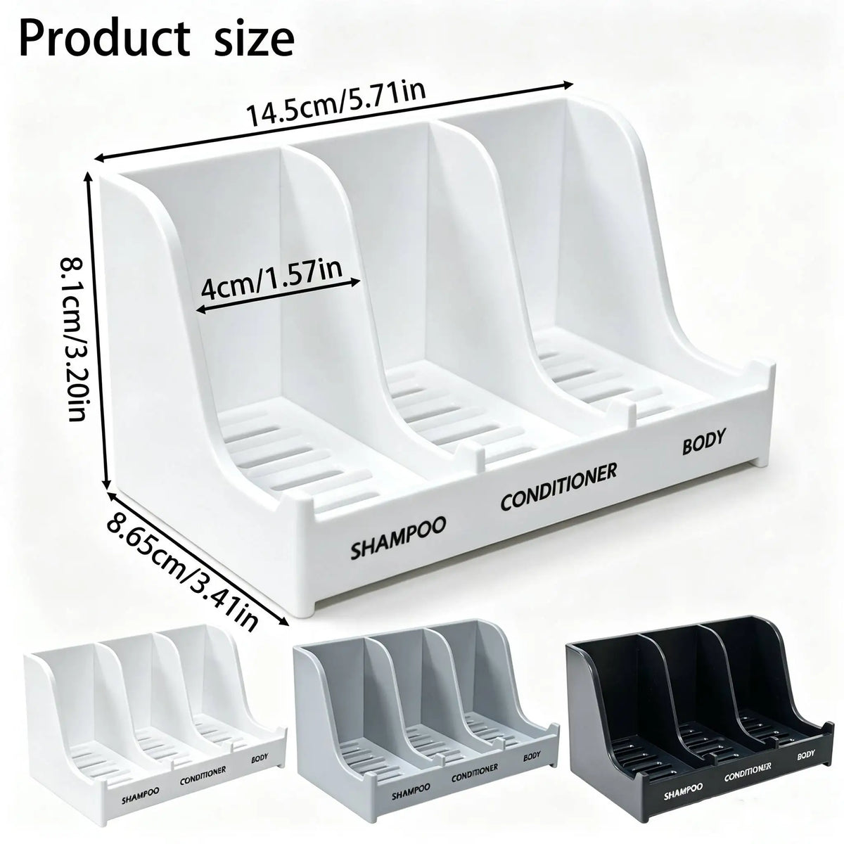 support savon mural blanc moderne compartiments réutilisable fixé murABS