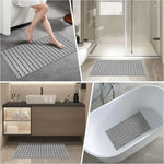 tapis bain antidérapant moderne 40x70cm lattes horizontales texturé ouvertures adhésifs salle bain