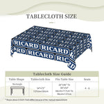 nappe table bleu marine logo ricard moderne imperméable résistance taches 66x183cm