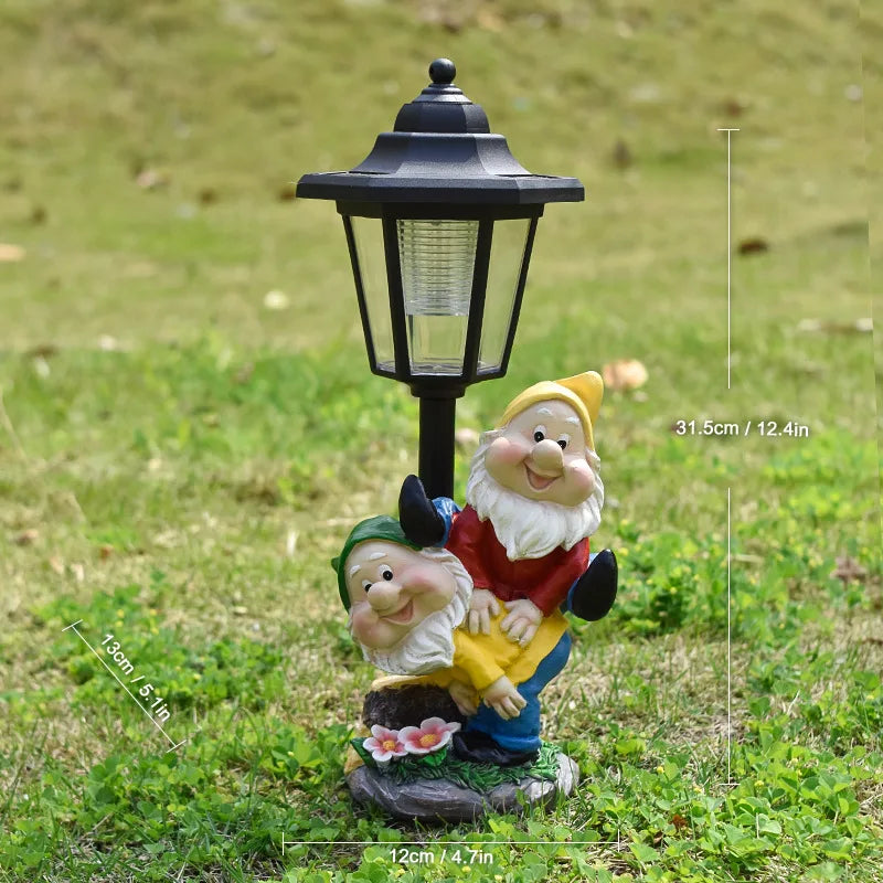 lampe solaire jardin décorative figurines animaux noir blanc jaune verte rouge