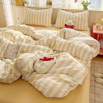 parure lit carreaux vert olive housse couette drap taies d'oreiller coton moderne