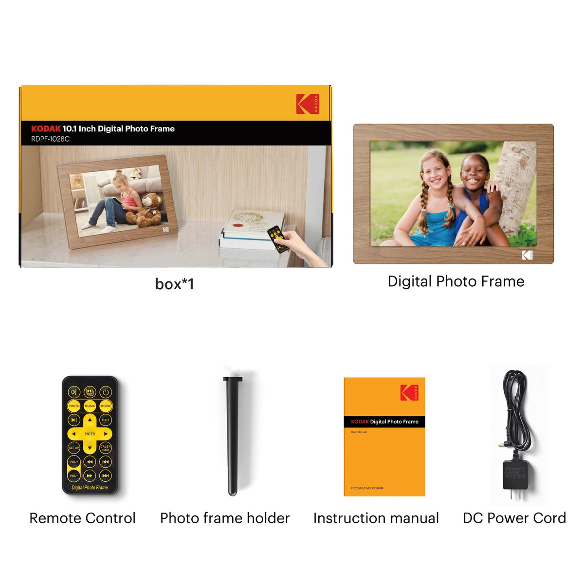 Cadre photo numérique avec horloge et calendrier