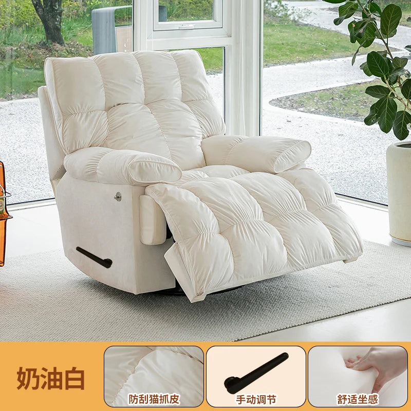 fauteuil relax moderne simili cuir gris orange beige vert ergonomique salon