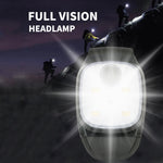 lampe frontale led clip noir moderne sécurité jog marche nuit pêche randonnée USB