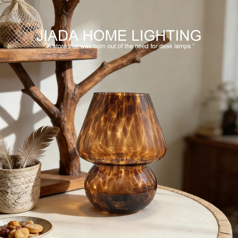 lampe table moderne marron translucide texture ondulée LED câble USB 5V flux lumineux 60