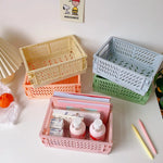 caisse rangement pliante plastique moderne orange jaune gris vert rose violet grille ventilation clips
