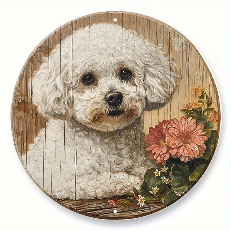 décoration murale plaque chiens relief artisanal clips métalliques couleur marron noir