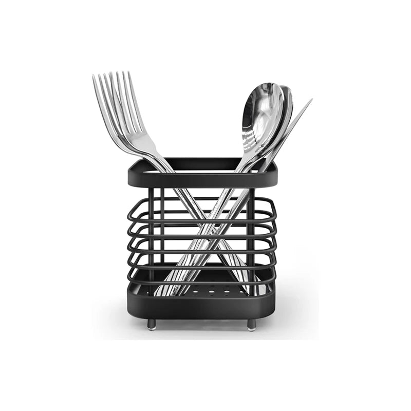 rangement couverts argenté noir fourchettes cuillères couteaux support cuisine barreaux horizontal vertical moderne minimaliste