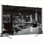 panneau mural moderne york paysage urbain nocturne clips noir blanc 100x150cm