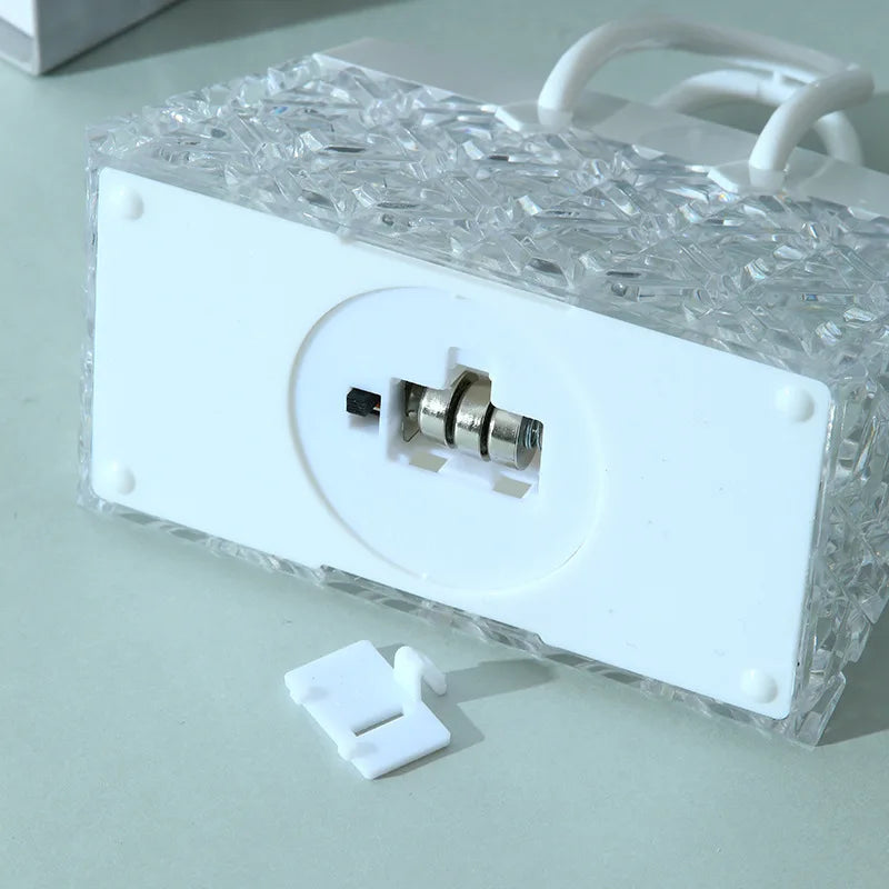 lampe led transparente motif géométrique contemporaine adhésif boutons fixation domicile