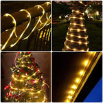 guirlande led solaire flexible modes lumineux multicolore extérieure festive spirale