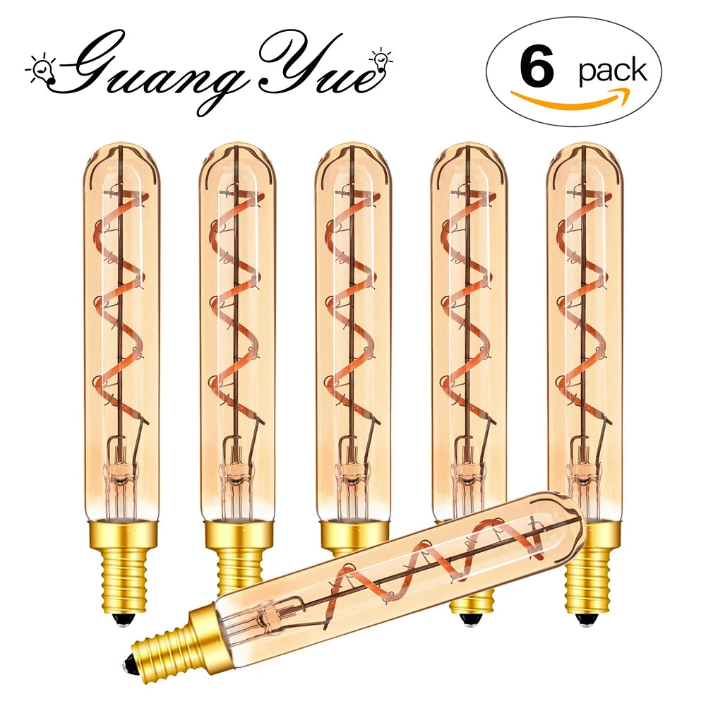 Ampoule LED vintage spirale jaune dorée 2200K E12 E14 250 lumens 120mm