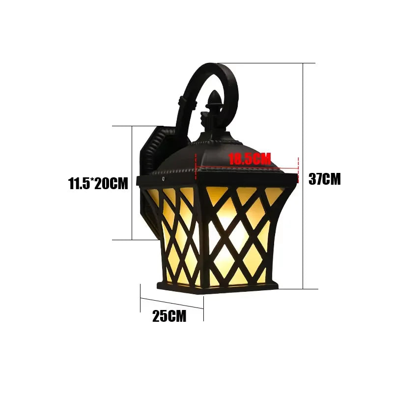 lampe murale classique noir grille géométrique opaque extérieure étancheijuillet